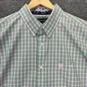 Wrangler George Straight Shirt Mens XXL Western Plaid Long Sleeve, Lasso Logo